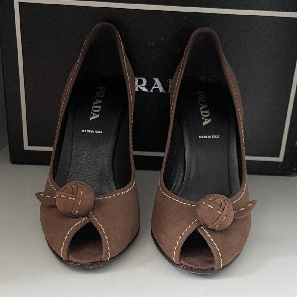 Vintage Prada Peep-Toe Heels